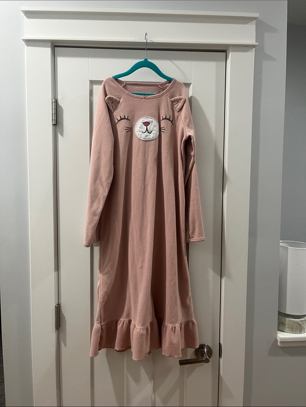 Carters 12-14 size 12 - 14 Girls Cozy Pink Kitty Nightgown Jammie's Dress